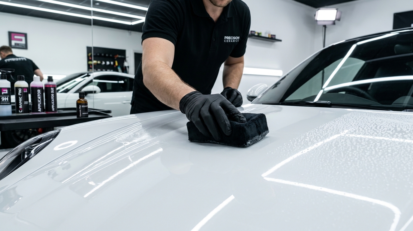 Ceramic Coating application action shot